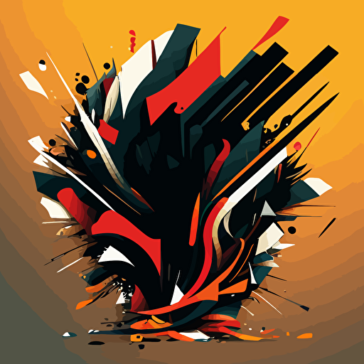 simple 2d vector, chaos abstract art