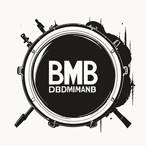Simple minimalistic vector DNB logo on white background in Drum and Bass styler