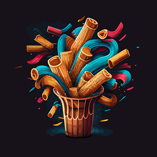 vectorial, colourful, fogon de churros y churrero