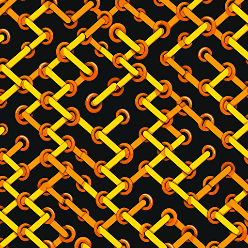 large chains crossing to form an X formation, vector illustration, simple
