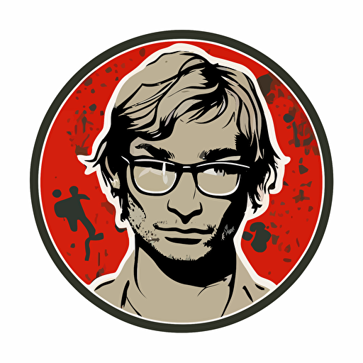 jeffrey Dahmer, sticker, vector