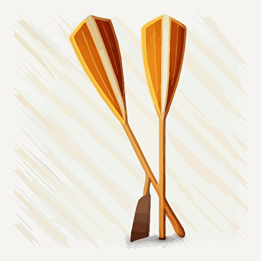 flat vector illustration of a pair of wooden oars on a white background