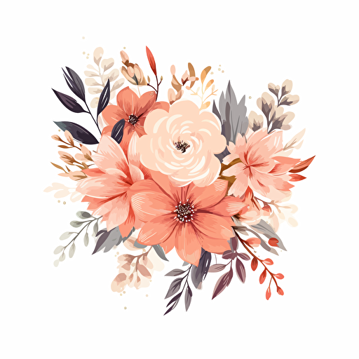 Floral Arrangement vector svg, dreamy, delicate, isolated on white background