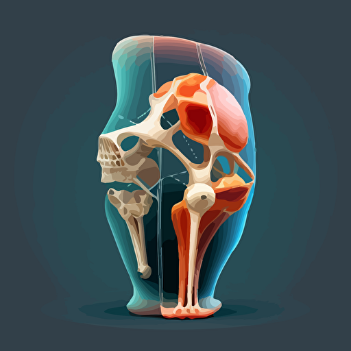 modern style of Vector image of the knee including menicscus ACL and cartilage