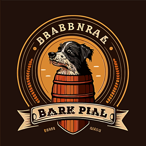 a vector logo for a company that is a Dog Bar named Barking Barrel. It should have a dog and a beer stein.