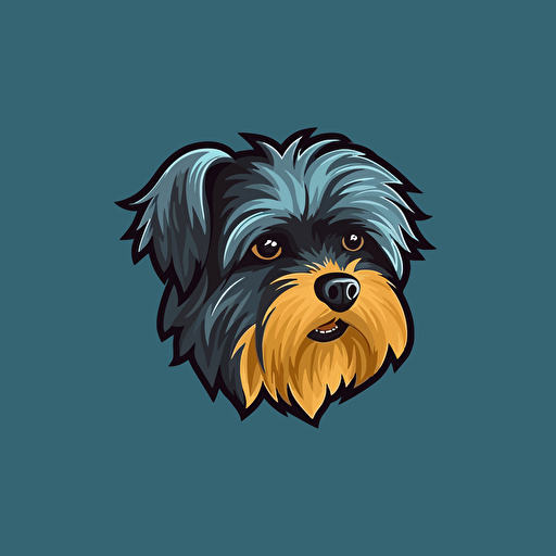 A vector logo of a yorkipoo, simple, modern, memorable, sophisticated, elegant, luxurious