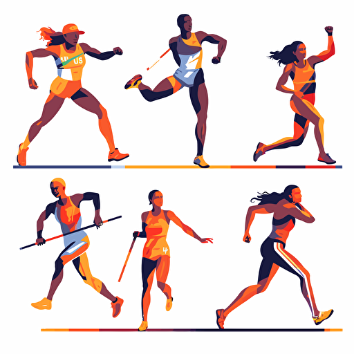 generic athletics sports vector, white background