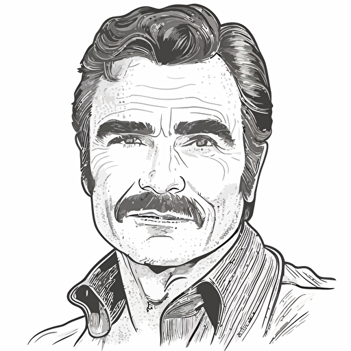 vector lineart of Burt Reynolds Face