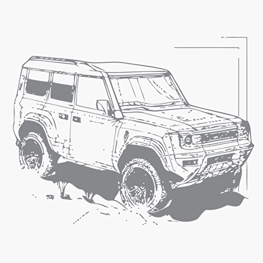 vector line drawing of the world's safest SUV