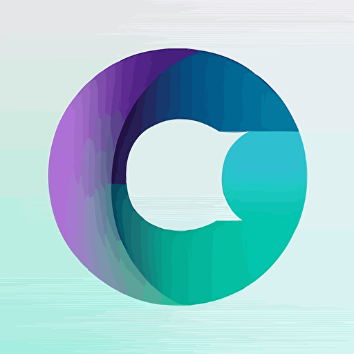 flat vector logo of a "C", blue purple green gradient, simple minimal, by Ivan Chermayeff