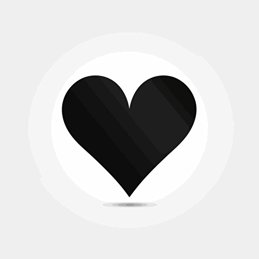 simple heart icon, in black on clean white background, vector