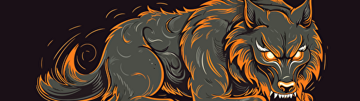 vector illustration of a loup garou, legend, frightening wolf