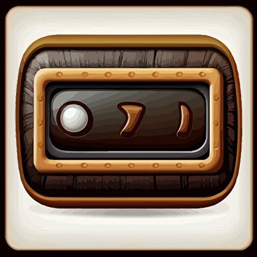 horizontal rectangular dark rounded button with tiki bamboo framing, with room for text inside the button design vector, no background