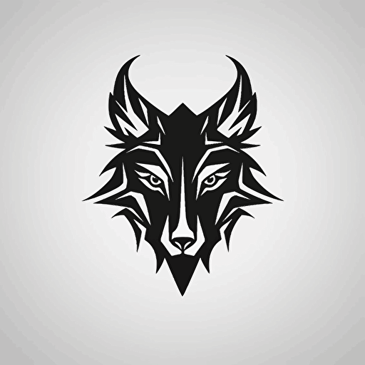 vector single animal HEAD logo design ,flat design,black color, white background