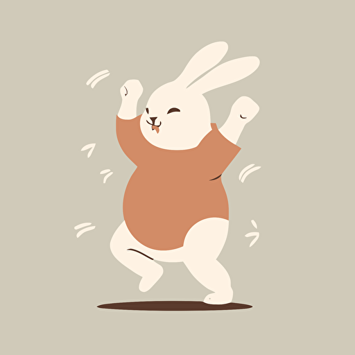 [easter bunny doing the dab], white background, flat color, adobe illustrator, vector art
