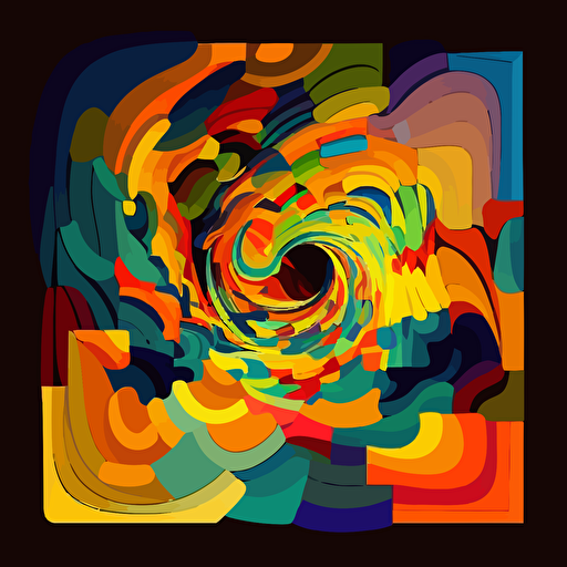 abstract square, colorful, van gogh style, vector,