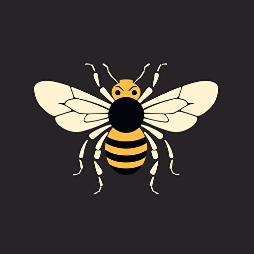 brand logo bee, flat design, minimalist, vectorial