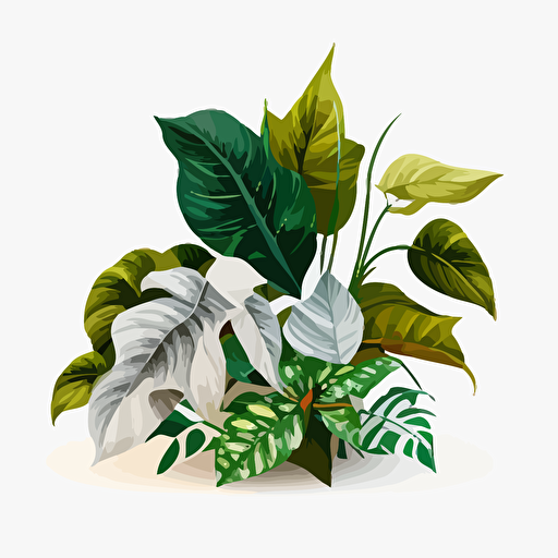 plant, vector, white background