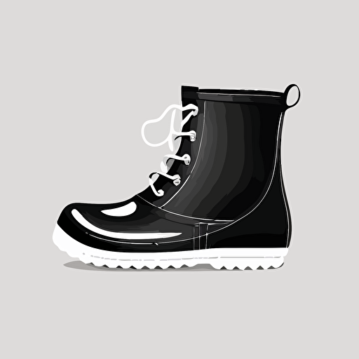 vector illustration of simple black and white gum boots