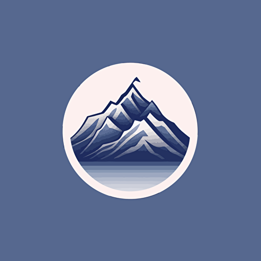 vectorized minimalist logo for a tech company, mountain with a wave at the base, logo from left to right