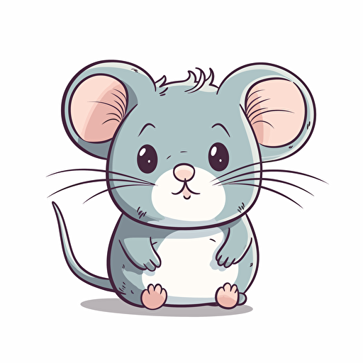 a cute fluffy mouse, vector, a simple drawing, q 2
