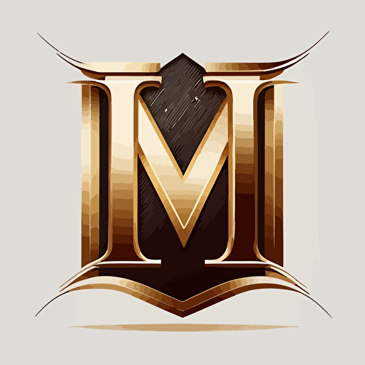letter M logo, some unrefined elements, other elements highly refined, flat, vector