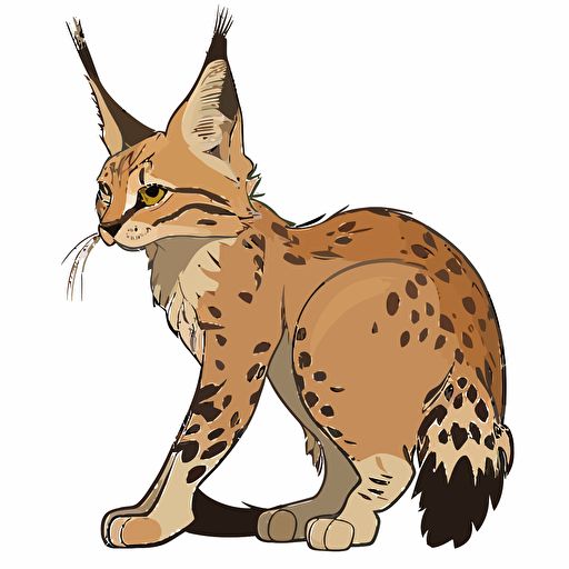 create a vector image of Lynx's Tail, Cartoon