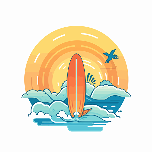 sub board, sea, summer, vector logo