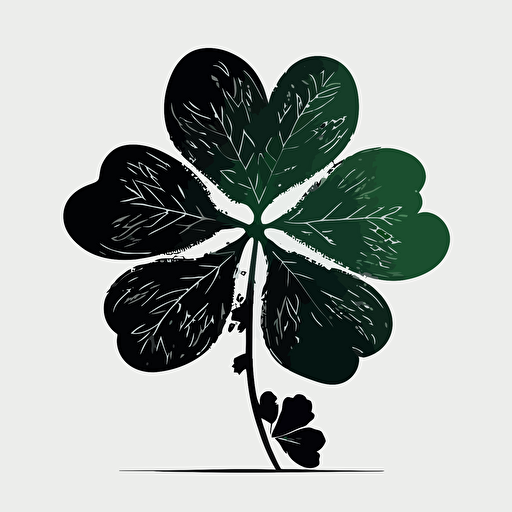 silhouette-of-four leaf clover-vector