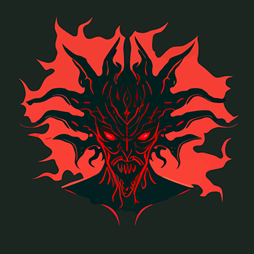 demogorgon from stranger things, simple art, 2d, flat, sticker, vector style