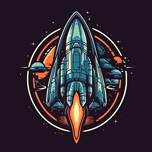 Space program insignia, vector illustration, futuristic logo