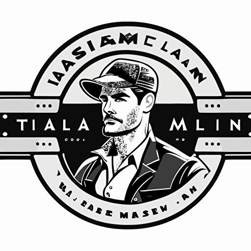black and white vector art logo for a modern tradesman