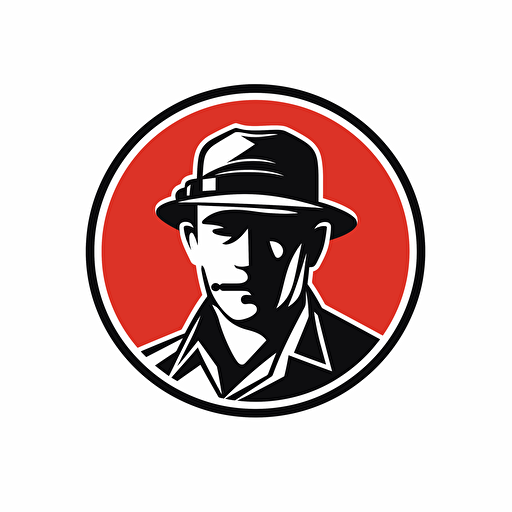 create a modern vector logo that includes a red hard hat. simple white background. logo includes the text "You're Covered." Camera even with head of figure
