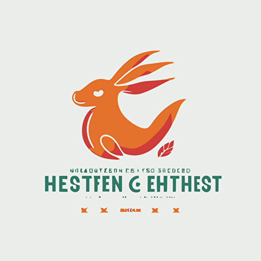 rabbit logo design, flat style, 2D, vector, minimal, modern, cute, chili pepper, clean, white background, simple style