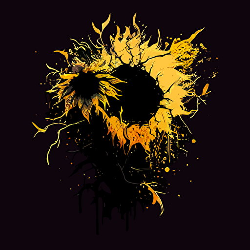 dark emo vector art of witled sunflower
