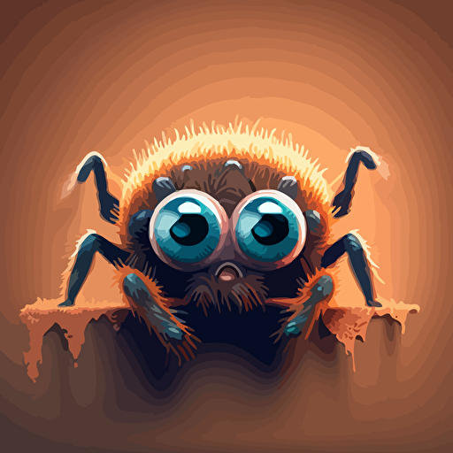 cute spider, 2d vector art style