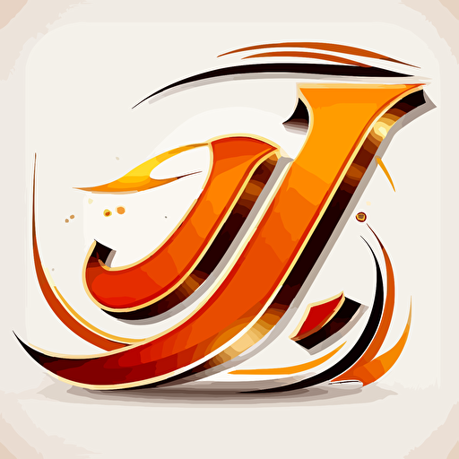 letter "J" logo vector with white background and orange colors