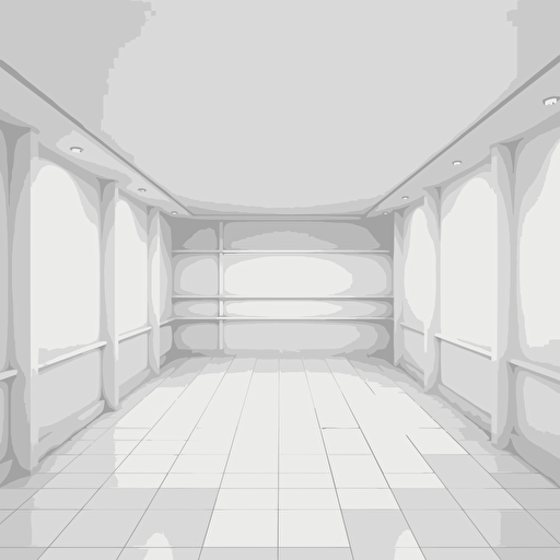 empty room with plain white walls, blank space, white background, vector