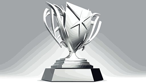 a playstation platinum trophy in bright light, vector art, simple, no background