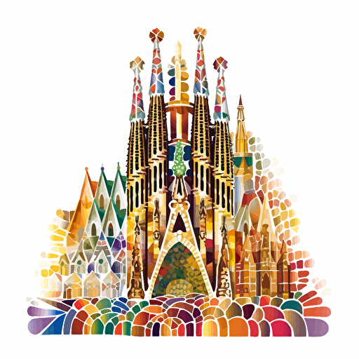 mosaic sagrada familia vector logo colorful