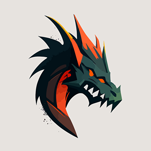 flat vector logo of an X hybrid dragon head, simple minimal