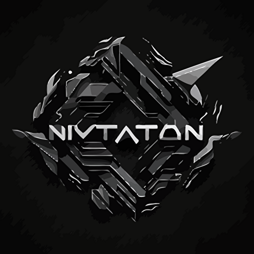 "NOVAtron" shaped logo, simplistic, flat, vector, black,