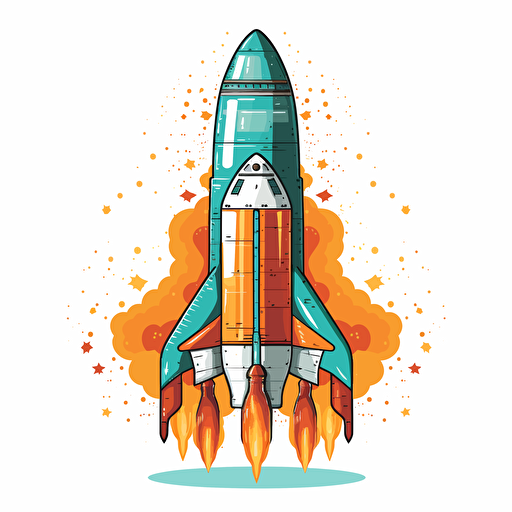 vector drawing of a rocket ship