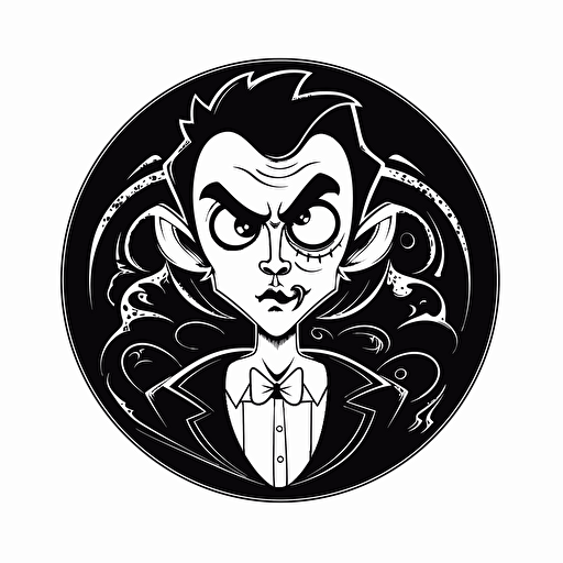Vampire doodle vector ilustration black and white