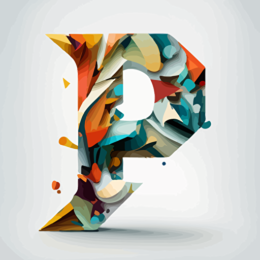 vector letter "J" with white background, colored