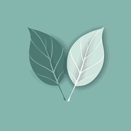 two leaves icon, minimalistic, simply, vector