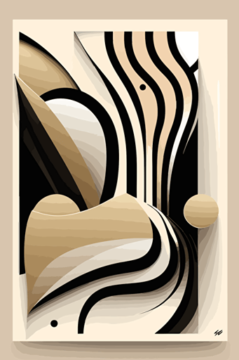 beige and black abstract illustration, Minimalist, vector, contour