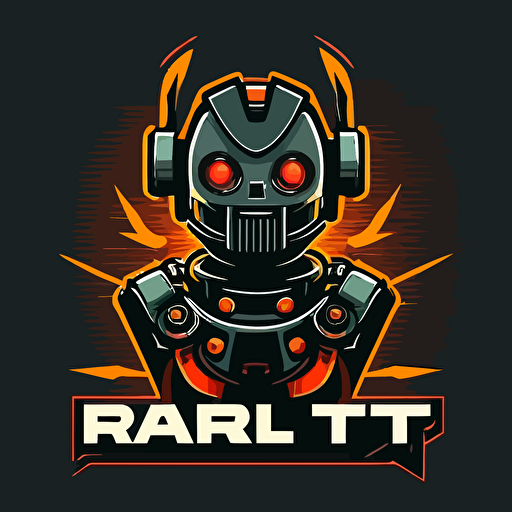 a mascot logo of a robot, simple, vector