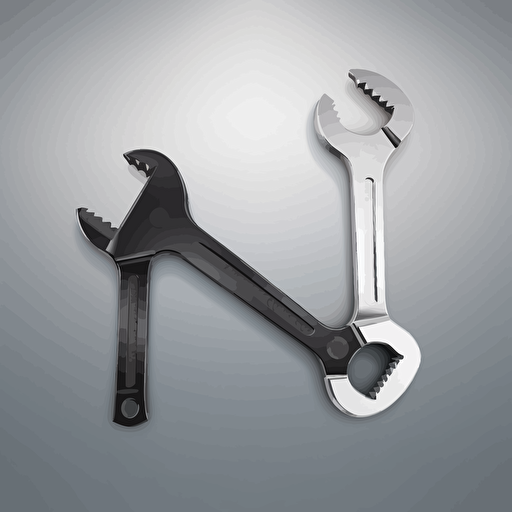 a vector wrench with one side end like a wrench and the other end shaped like an anchor