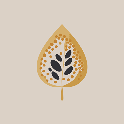 simple flat vector seed icon, minimal design, simple shapes, one colour